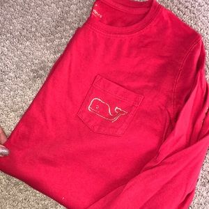 VINEYARD VINES RED LONGSLEEVE TEE SIZE SMALL